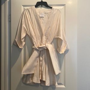 Acler yellow and white striped dress